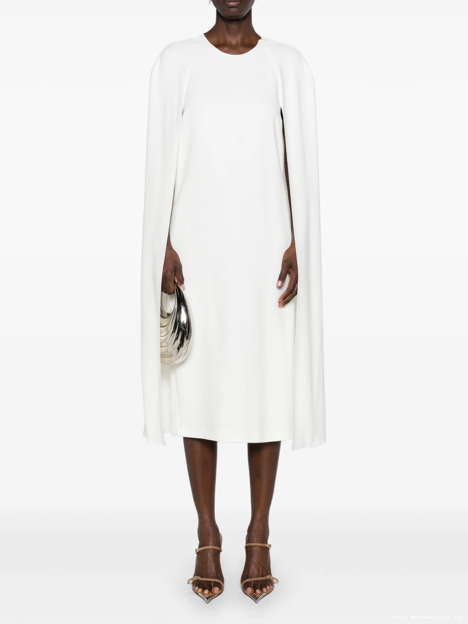 Affordable crepe McCartney dress cape Women Stella crew-neck 0806